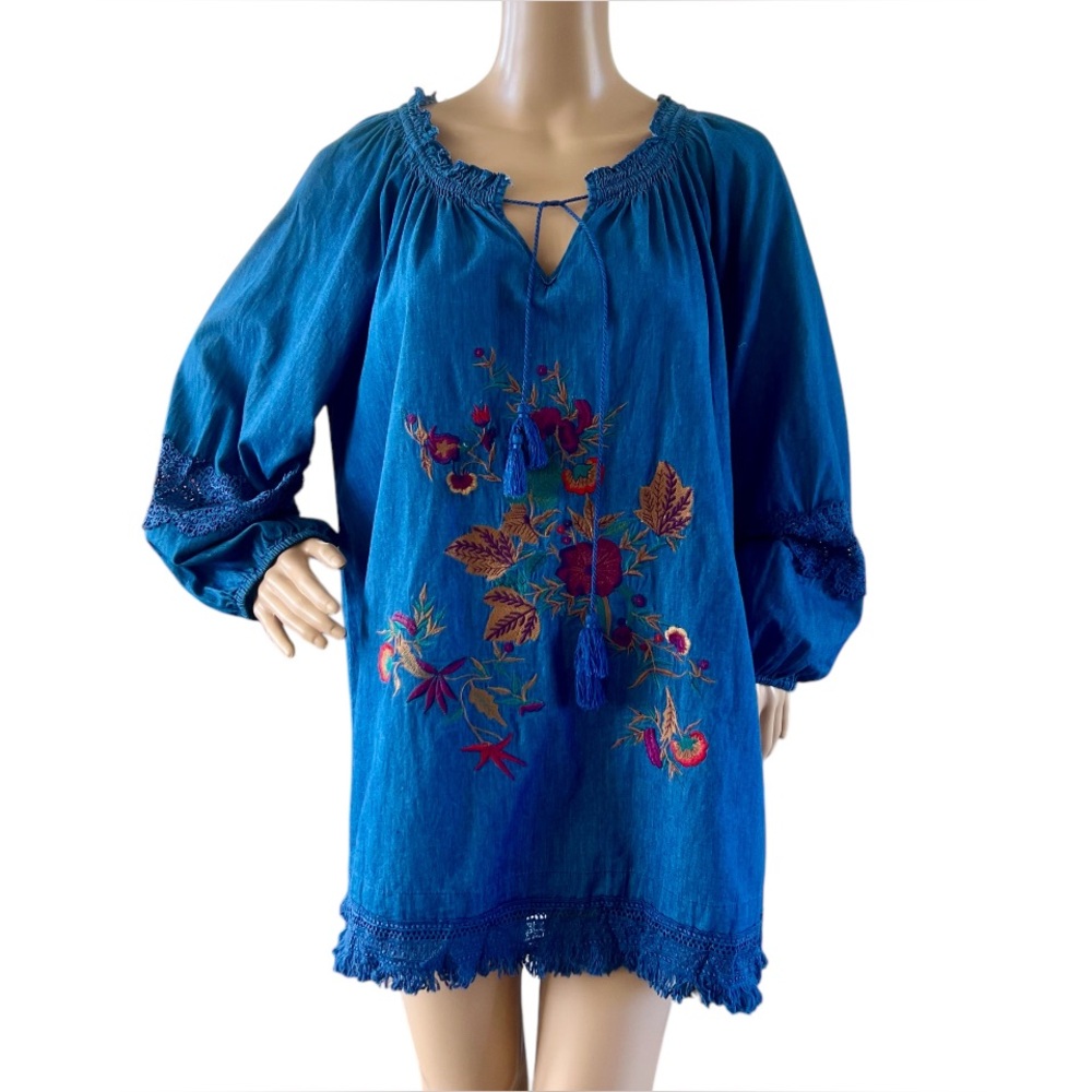 Calessa 3/4 Sleeve Embroidered Boho